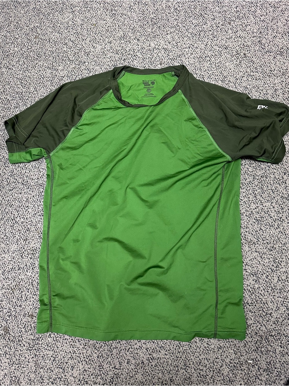 Mountain Hardwear green Justo Trek Performance athletic Short Sleeve shirt